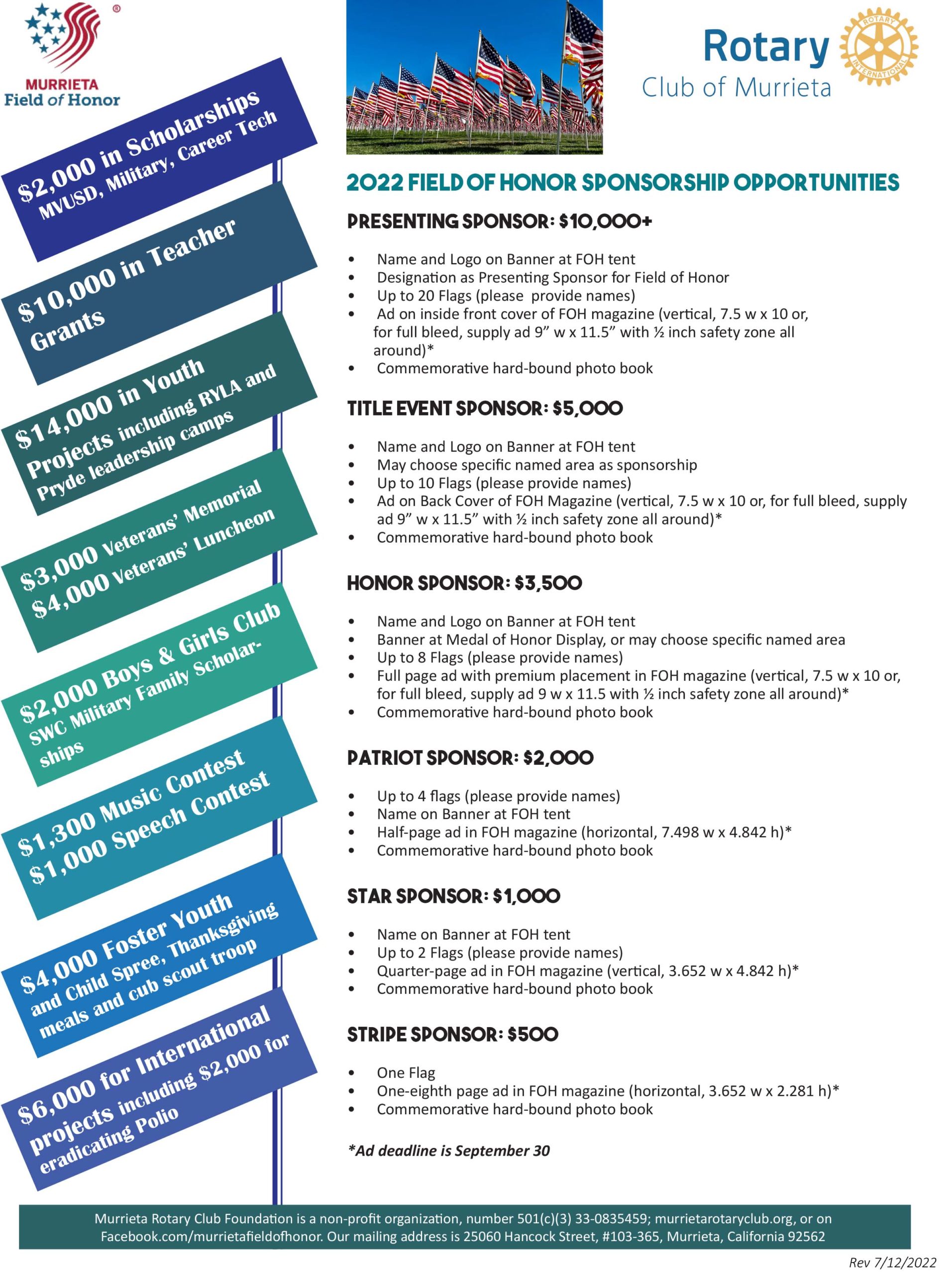 2022 FOH Sponsor Form 7-13-22-1