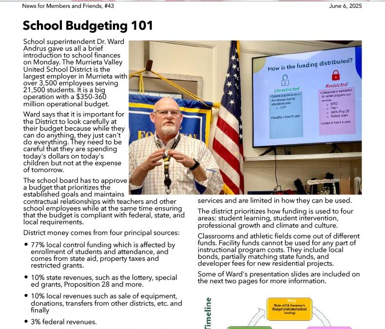 Murrieta Rotary News – June 6, 2025
